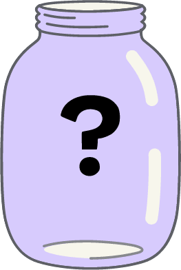 Illustration of a glass jar with a 'questionmark' label